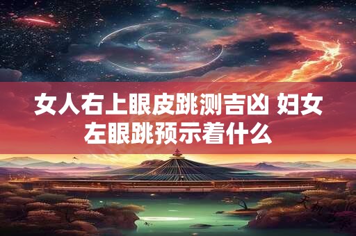 女人右上眼皮跳测吉凶 妇女左眼跳预示着什么