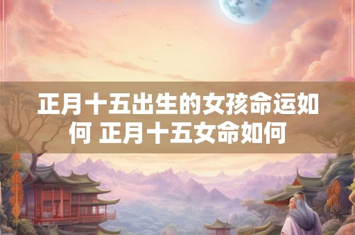 正月十五出生的女孩命运如何 正月十五女命如何