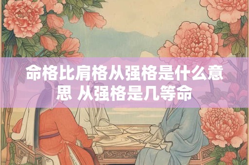 命格比肩格从强格是什么意思 从强格是几等命 命格比肩格从强格是什么意思 从强格是几等命