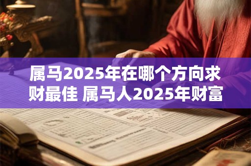 属马2025年在哪个方向求财最佳 属马人2025年财富运势