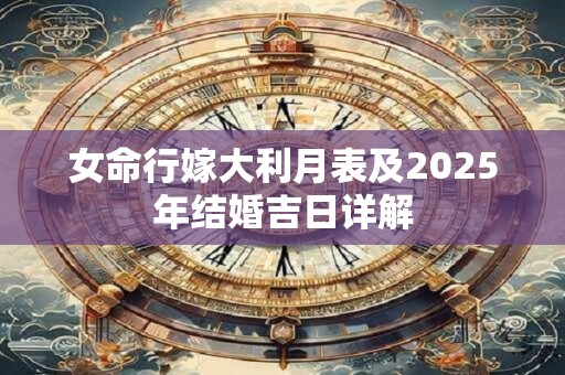 女命行嫁大利月表及2025年结婚吉日详解