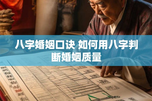 八字婚姻口诀 如何用八字判断婚姻质量