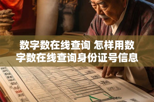 数字数在线查询 怎样用数字数在线查询身份证号信息