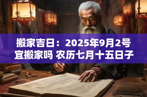 搬家吉日：2025年9月2号宜搬家吗 农历七月十五日子好吗