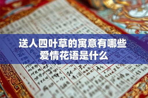 送人四叶草的寓意有哪些 爱情花语是什么