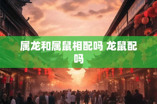 属龙和属鼠相配吗 龙鼠配吗 属龙和属鼠相配吗 龙鼠配吗