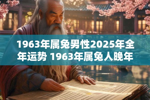 1963年属兔男性2026年全年运势 1963年属兔人晚年命运
