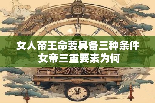 女人帝王命要具备三种条件 女帝三重要素为何