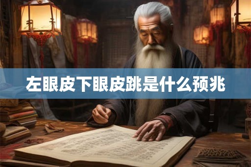 左眼皮下眼皮跳是什么预兆