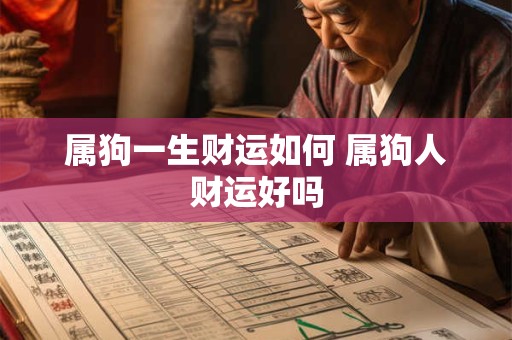 属狗一生财运如何 属狗人财运好吗