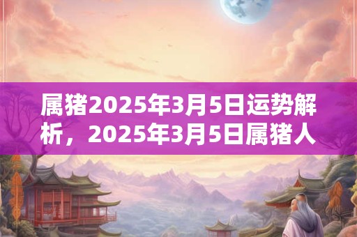 属猪2025年3月5日运势解析，2025年3月5日属猪人运势