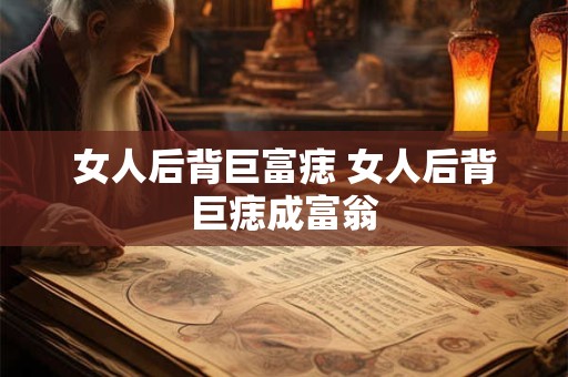 女人后背巨富痣 女人后背巨痣成富翁