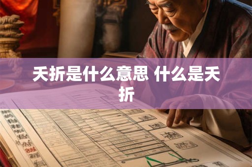 夭折是什么意思 什么是夭折