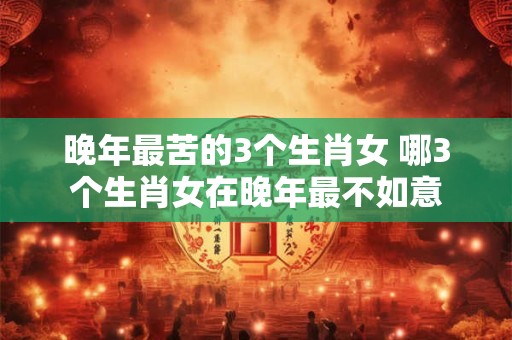 晚年最苦的3个生肖女 哪3个生肖女在晚年最不如意