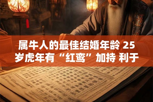 属牛人的最佳结婚年龄 25岁虎年有“红鸾”加持 利于结婚