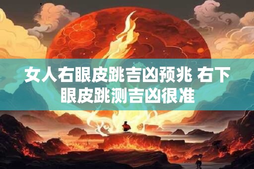 女人右眼皮跳吉凶预兆 右下眼皮跳测吉凶很准 女人右眼皮跳吉凶预兆 右下眼皮跳测吉凶很准