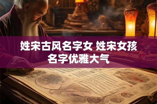 姓宋古风名字女 姓宋女孩名字优雅大气