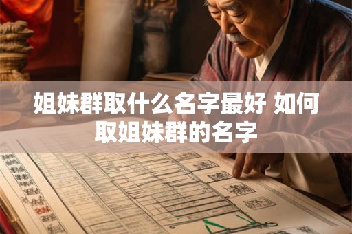 姐妹群取什么名字最好 如何取姐妹群的名字