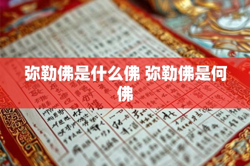 弥勒佛是什么佛 弥勒佛是何佛