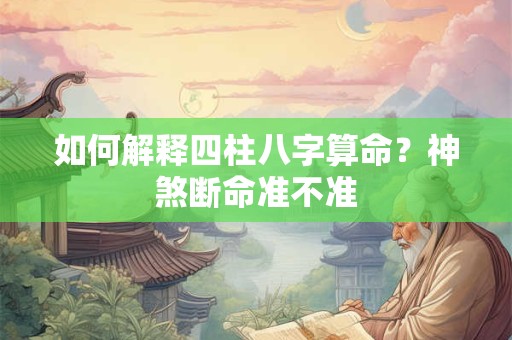 如何解释四柱八字算命？神煞断命准不准