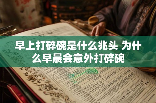 早上打碎碗是什么兆头 为什么早晨会意外打碎碗