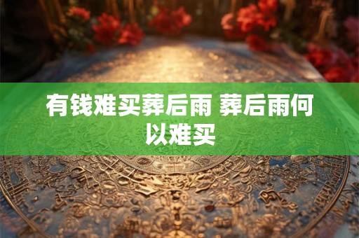 有钱难买葬后雨 葬后雨何以难买