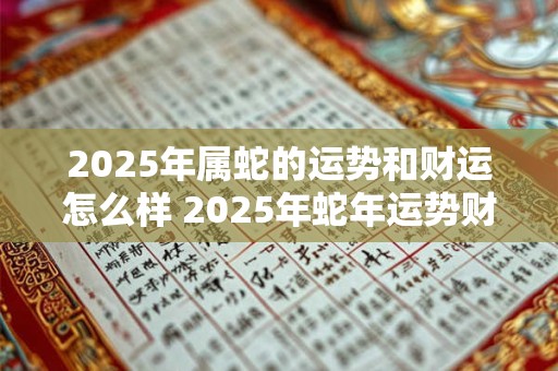 2025年属蛇的运势和财运怎么样 2025年蛇年运势财运如何