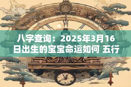 八字查询：2025年3月16日出生的宝宝命运如何 五行缺什么