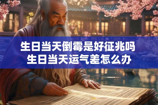 生日当天倒霉是好征兆吗 生日当天运气差怎么办