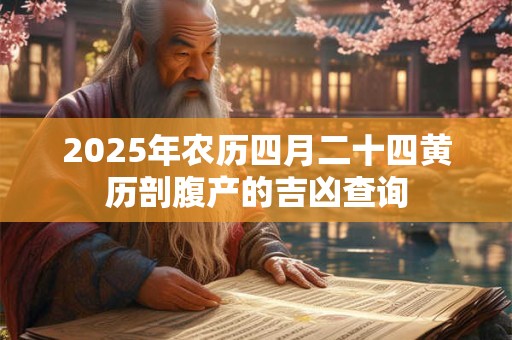 2025年农历四月二十四黄历剖腹产的吉凶查询