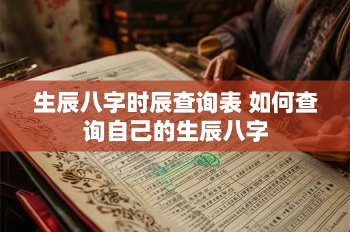 生辰八字时辰查询表 如何查询自己的生辰八字
