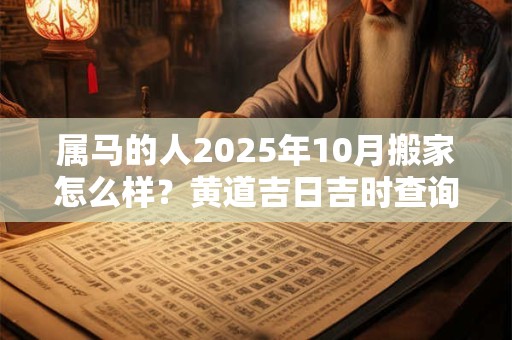 属马的人2025年10月搬家怎么样？黄道吉日吉时查询一览表