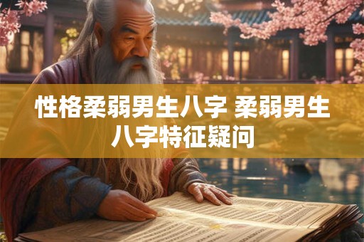 性格柔弱男生八字 柔弱男生八字特征疑问