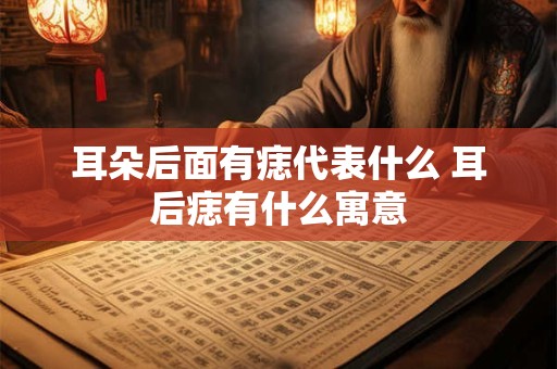 耳朵后面有痣代表什么 耳后痣有什么寓意