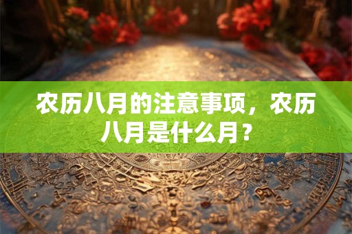 农历八月的注意事项，农历八月是什么月？