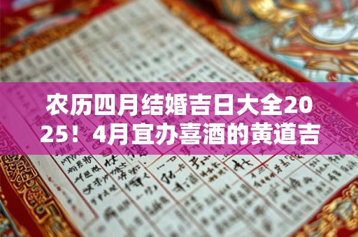农历四月结婚吉日大全2025!4月宜办喜酒的黄道吉日 农历四月结婚吉日大全2025!4月宜办喜酒的黄道吉日