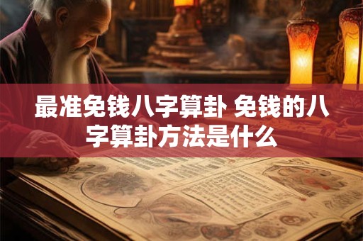 最准免钱八字算卦 免钱的八字算卦方法是什么
