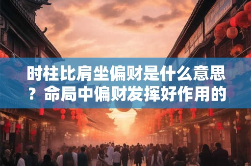 时柱比肩坐偏财是什么意思？命局中偏财发挥好作用的条件