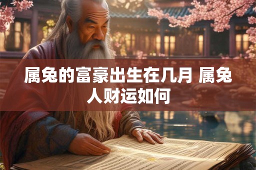 属兔的富豪出生在几月 属兔人财运如何
