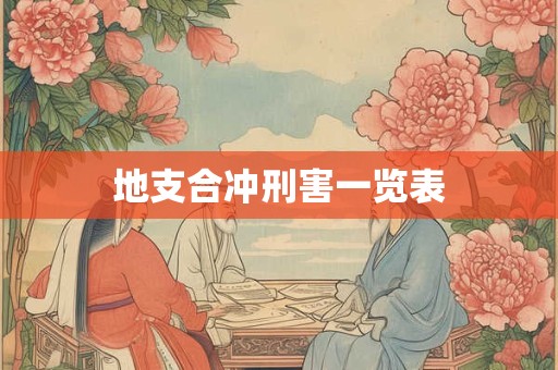 地支合冲刑害一览表