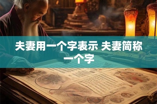 夫妻用一个字表示 夫妻简称一个字