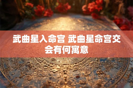 武曲星入命宫 武曲星命宫交会有何寓意