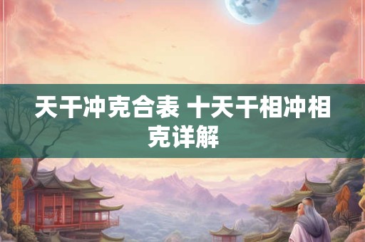 天干冲克合表 十天干相冲相克详解 天干冲克合表 十天干相冲相克详解