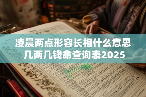 凌晨两点形容长相什么意思 几两几钱命查询表2025