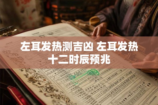 左耳发热测吉凶 左耳发热十二时辰预兆
