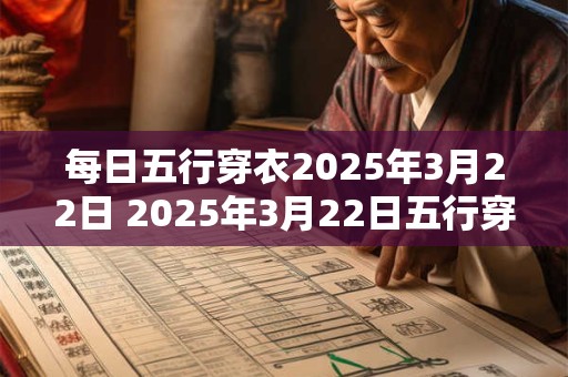 每日五行穿衣2025年3月22日 2025年3月22日五行穿服吉否 每日五行穿衣2025年3月22日 2025年3月22日五行穿服吉否