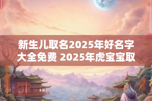 新生儿取名2026年好名字大全免费 2026年虎宝宝取名免费推荐