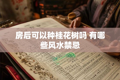 房后可以种桂花树吗 有哪些风水禁忌