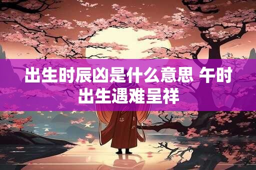 出生时辰凶是什么意思 午时出生遇难呈祥