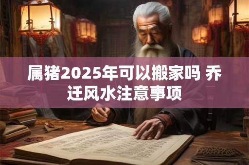 属猪2025年可以搬家吗 乔迁风水注意事项